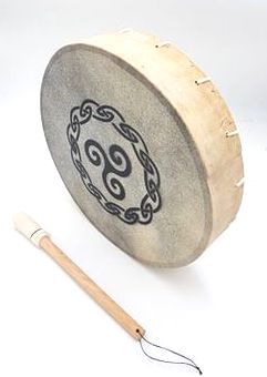 Tambour chamane en peau de chèvre Triskèle