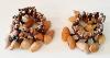 Paire de chevillères en coques de noix naturelles et perles
