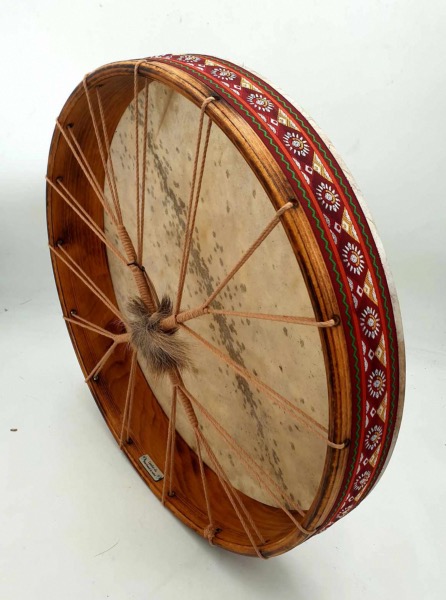 Tambour chamanique peau de Buffle collée 51 cm